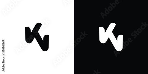 Unique and modern KV letter logo design