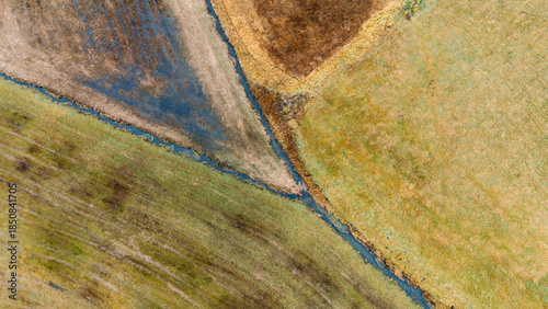 Curved Farmland Borders Creating Colorful Seasonal Patchwork