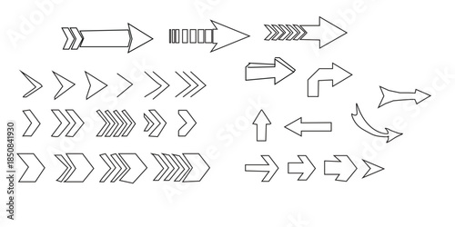 Collection of various arrow symbols and icons