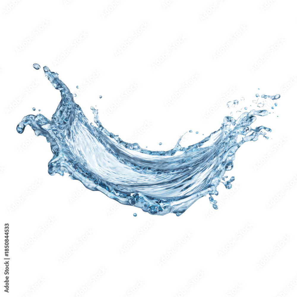 Obraz premium Crystal Clear Water Splash with Dynamic Movement and Refreshing Liquid Flow isolated on transparent background