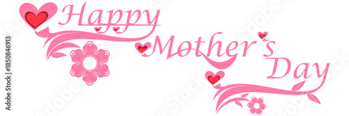 Illustrated text on Mother's Day background