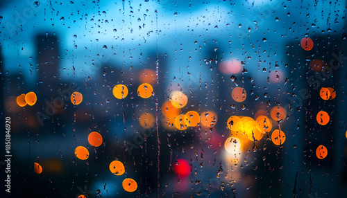 Wallpaper Mural raindrops on a window with city lights in the background. Torontodigital.ca