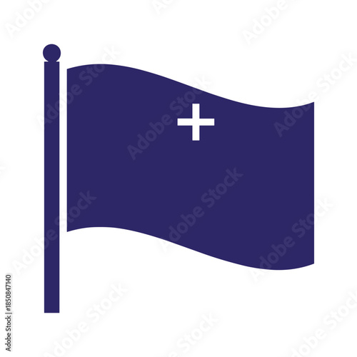 Blue flag with white cross