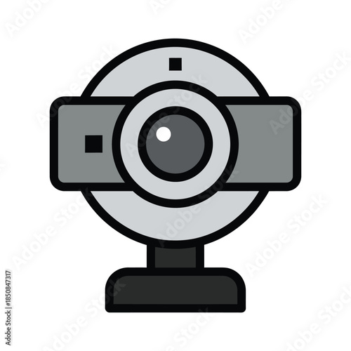 Modern webcam icon for online meetings and video calls