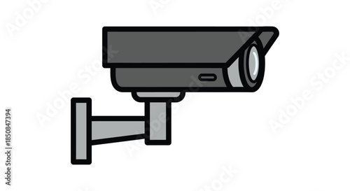 Modern security camera on wall mount