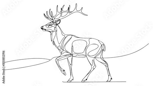 The graphic effectively captures the form and majesty of a wild animal, serving as an iconic symbol for wildlife, nature conservation, or hunting-related content in both digital and print formats.