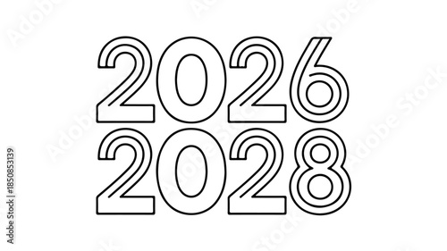 It serves as a visual asset for creating calendar templates, annual reports, or planners for those specific years 2026 and 2028