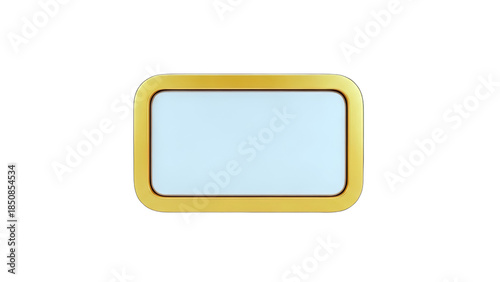Golden Frame with Blue Display on White Background