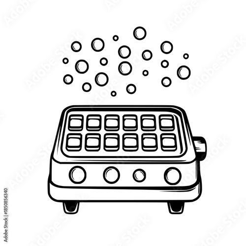 Vintage Chic: Bubble Waffle Maker, Perfect Retro Cooking Appliance | Clean, isolated vector art for creative projects.