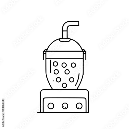 Bubble Tea Machine: Industrial Artisanal Tea Brewer | Clean, isolated vector art for creative projects.