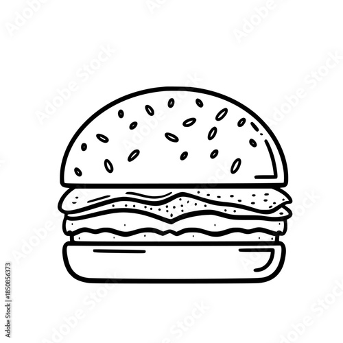 classic burger - timeless culinary delight | Clean, isolated vector art for creative projects.