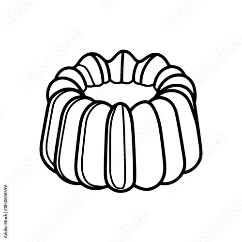 Elegant B&W Cake Ring Mold, Clean Simple | Clean, isolated vector art for creative projects.