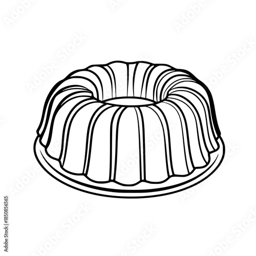 Elegant Baking Pan, Delicate Filigree Design, Rustic Charm Cake Decoration | Clean, isolated vector art for creative projects.