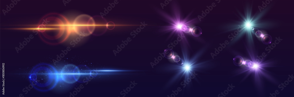 Naklejka premium Lens flare and lighting effects