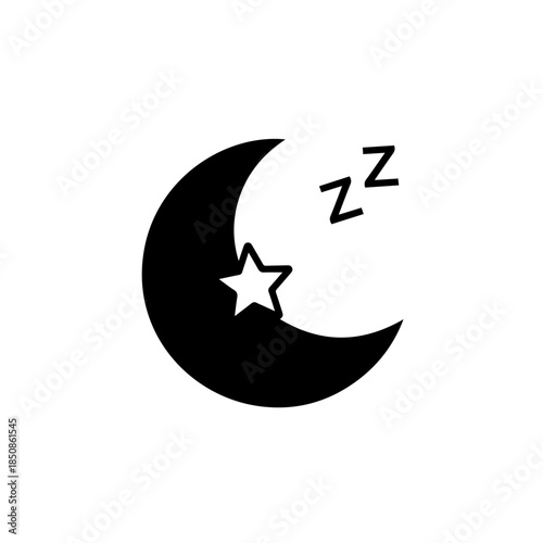 Moon and star sleep symbol