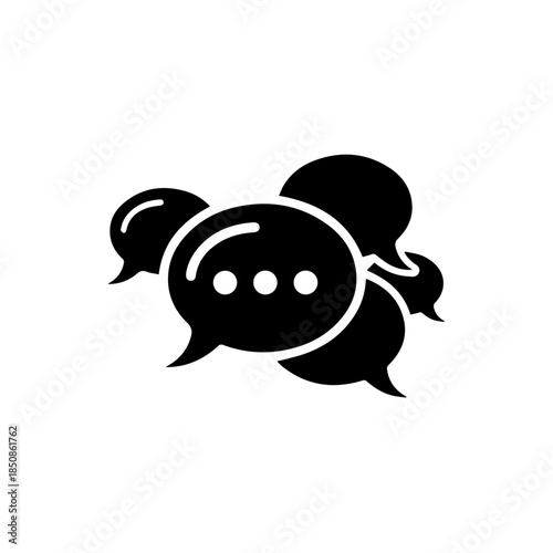 Three speech bubbles with dots