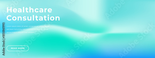 Light and clean abstract healthcare and medical gradient background in blue and green tones. Soft color gradation texture. Minimal bg for healthcare, wellness and medical modern presentation design