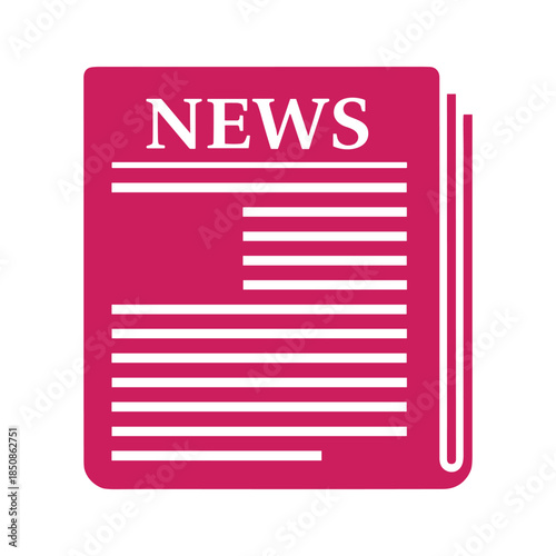 Pink Newspaper Icon