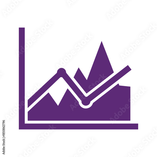Business graph icon with upward trend