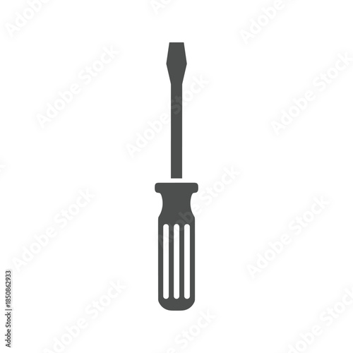 Black screwdriver icon isolated on white background