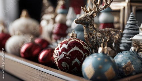 Wallpaper Mural Sparkling snow globe with glitter and falling snow over wooden base glass sphere cozy festive Torontodigital.ca