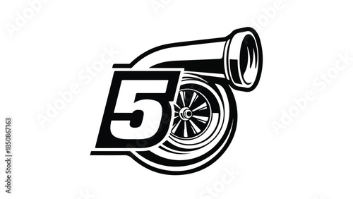 Turbocharger 5 Logo Car Engine Performance Automotive Speed Symbol logotypelogoicon.