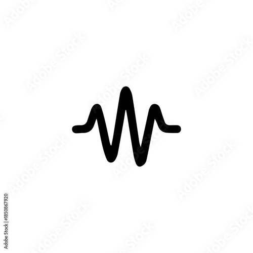 minimalist  waveform icon isolated on white background.