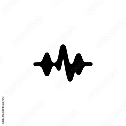 minimalist  waveform icon isolated on white background.