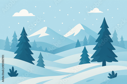 vector illustration of a winter landscape