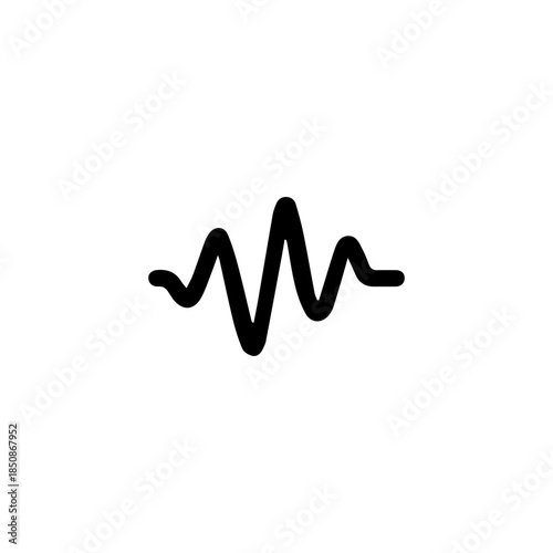 minimalist  waveform icon isolated on white background.