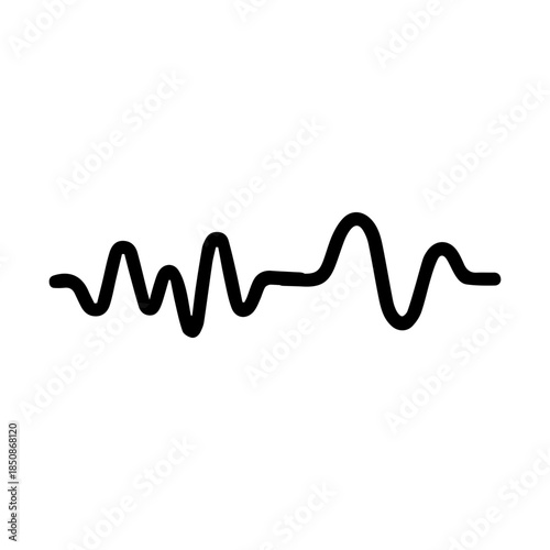 minimalist  waveform icon isolated on white background.