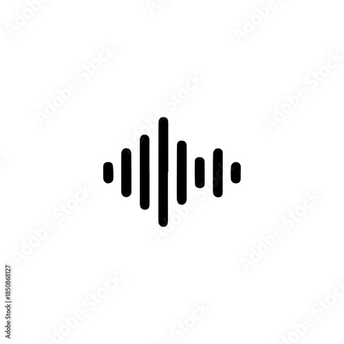 minimalist  waveform icon isolated on white background.