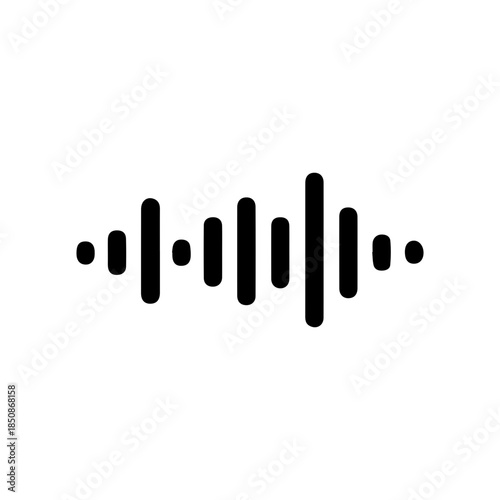 minimalist  waveform icon isolated on white background.