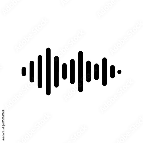 minimalist  waveform icon isolated on white background.