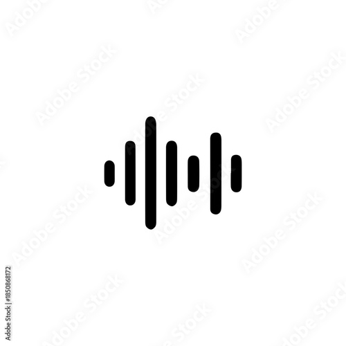 minimalist  waveform icon isolated on white background.