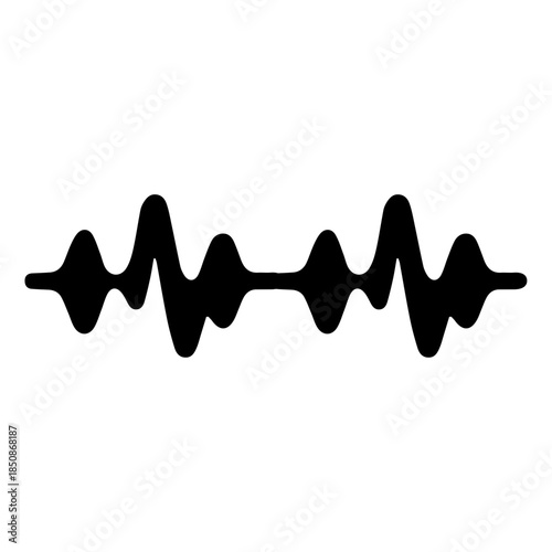 minimalist  waveform icon isolated on white background.