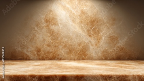 Wallpaper Mural An elegant marble texture surface with soft lighting, perfect for product display or backdrop. The focus is on a finely crafted marble surface with a spotlight Torontodigital.ca