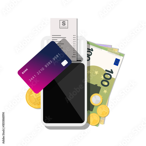 card payment. payment terminal. vector illustration