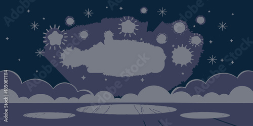 Stunning night sky with vibrant stars and clouds