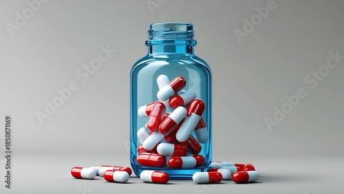 Capsules and tablets on surface — AI-generated