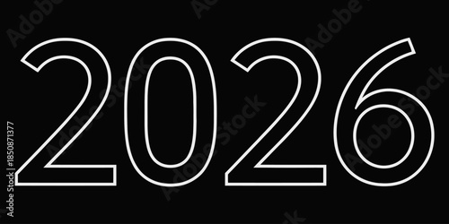 Modern 2026 typography in white on black background