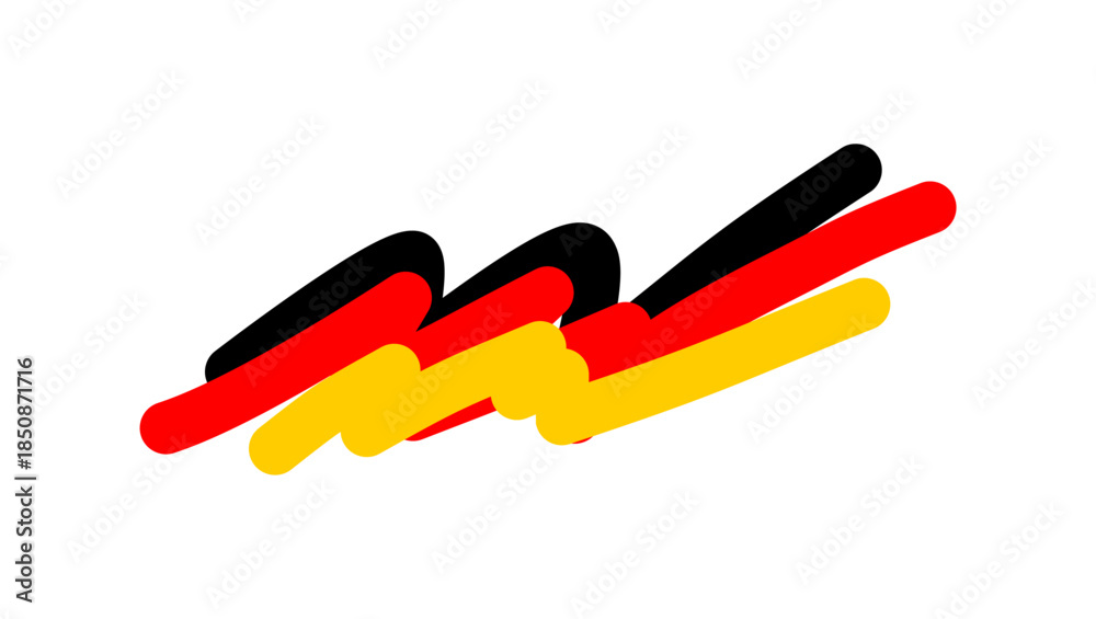 Obraz premium Germany flag line logo, flat simple illustration