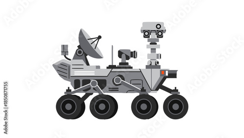 Flat Design Mars Rover Illustration