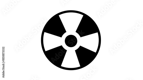 Radiation hazard symbol, representing potential danger and warning of radioactive materials