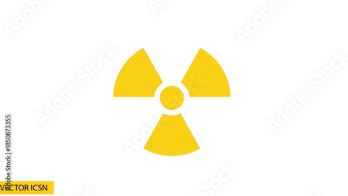 Radioactive Symbol Illustration on White Background - Yellow Radiation Hazard Icon