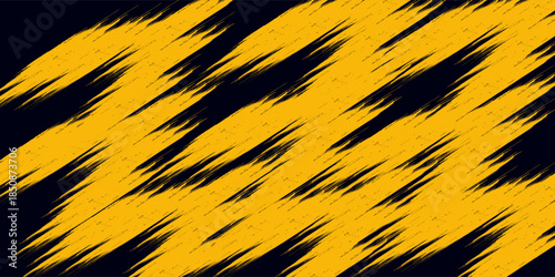 Halftone yellow dots pattern and black gradient grunge texture background. Dotted line comic sport style vector illustration.