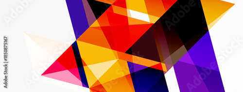 Abstract geometric composition. Vivid colors intersect, creating dynamic shapes. Bold contrasts define visual energy, modern aesthetic.