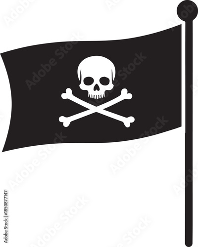 Jolly Roger Pirate Flag Skull Vector, Jolly Roger Flag Vector