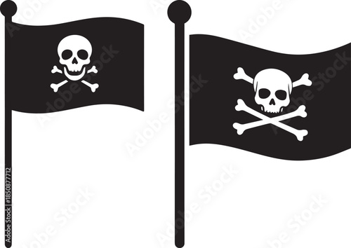 Jolly Roger Pirate Flag Skull Vector, Jolly Roger Flag Vector