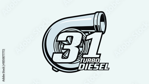 Turbo Diesel 31 Logo Automotive Performance Engine Badge Design logotypelogoicon.